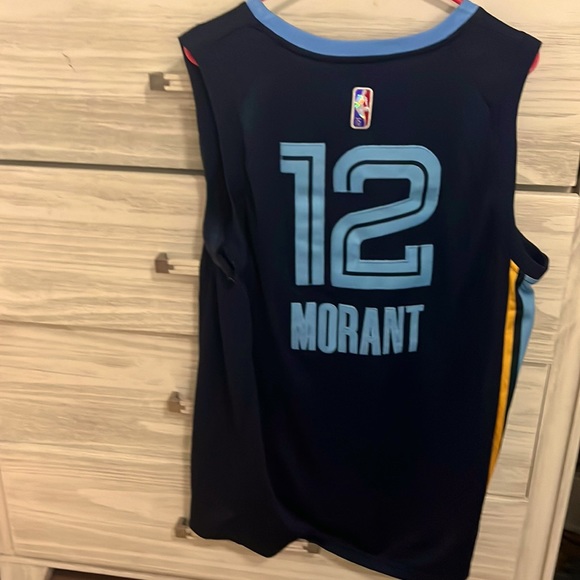 Nike Shirts Navy Blue And Baby Blue Ja Morant 2 Swingman City